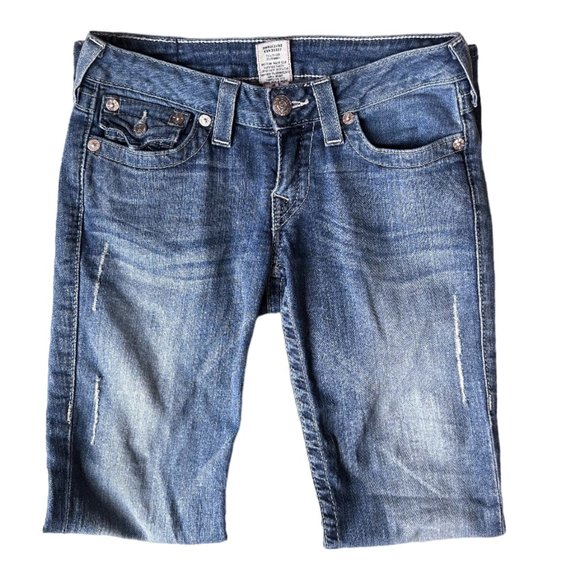 TRUE RELIGION RHINESTONE STRAIGHT LOW-RISE JEANS - Picture 3 of 5